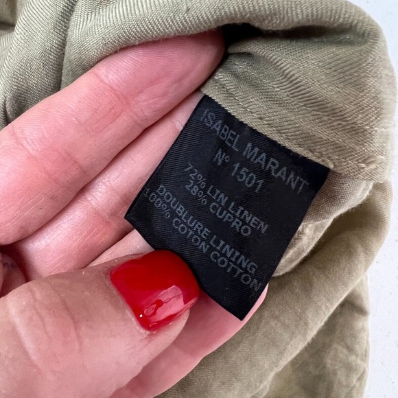 Isabel Marant Etoile Women's Smocked Waist Ruffled Hem Mini Skirt Squirrel SZ 36 - Picture 13 of 15